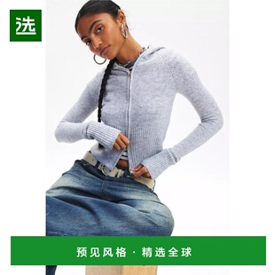 1h可退 【美国直邮】BDG Monet 针织全拉链连帽衫 女士毛衣 修身