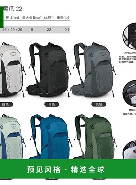 欧洲直邮Osprey小鹰Talon 22魔爪双肩包 蓝色徒步登山背包