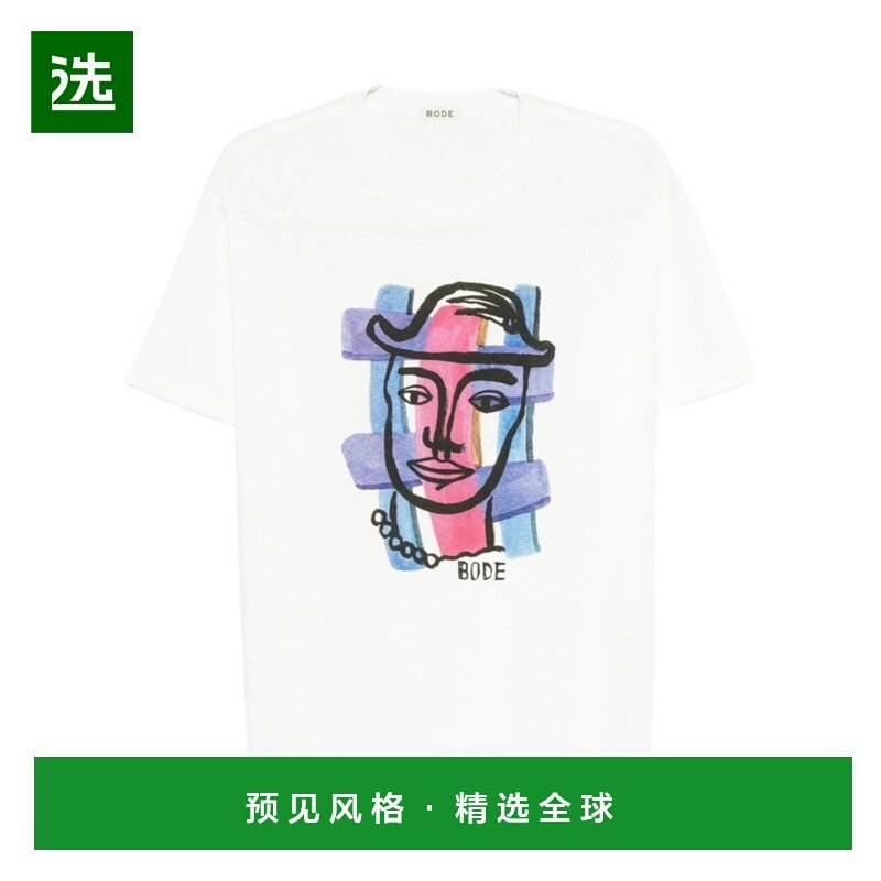 香港直邮BODE 男士T恤 MRF25CS015CREAM AW2025 白色 帽子印花 T,男装,T恤,淘宝优惠券,粉丝福利购,淘宝优惠卷
