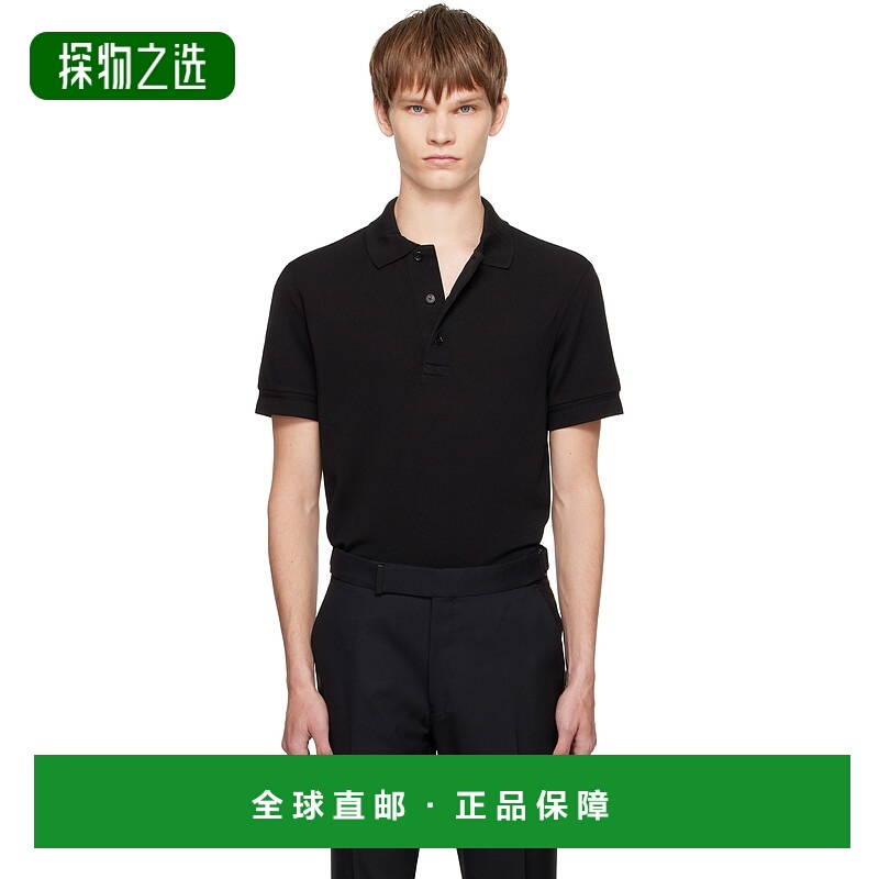 香港直邮Tom Ford 汤姆·福特 男士 黑色 Piquet Polo 衫 JPS011J