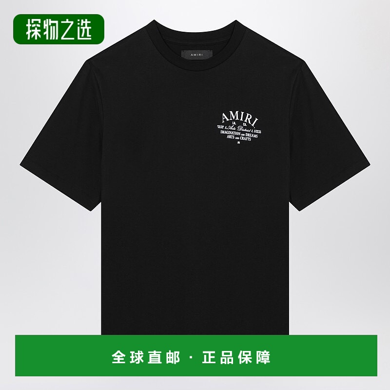 香港直邮AMIRI 男士 黑色棉质带LogoT恤 AMJYTE1071男装