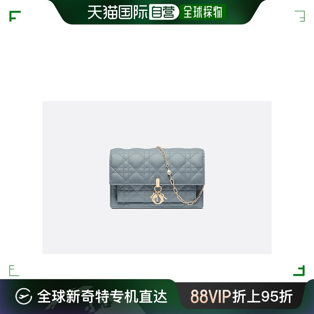 欧洲直邮迪奥女士手链包云蓝色 DIOR PORTEFEUILLES AVEC CHAINE