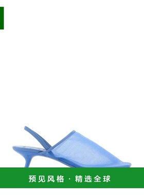 1h可退 香港直邮LOEWE 罗意威 女士 天蓝蓝色网纱花瓣浅口鞋 LLSP