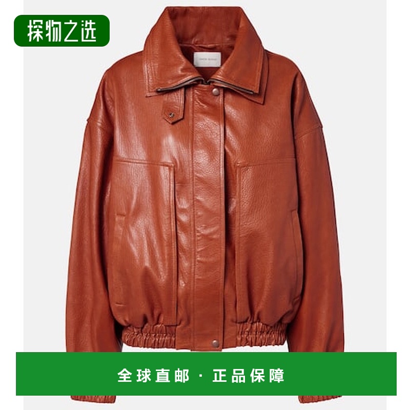 香港直邮magda butrym 女士 皮革宽身束腰夹克 orange橙色 舒适时
