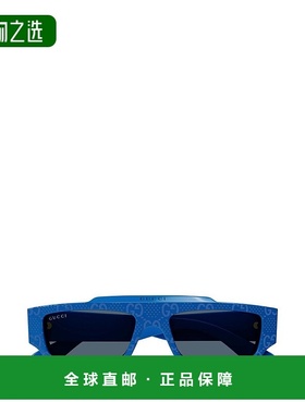 1h可退 香港直邮Gucci 古驰 男士 几何框太阳镜 GG1592S blue蓝色