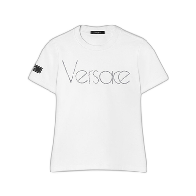 香港直邮Versace 水晶装饰T恤 10153001A10611短袖范思哲