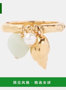 1h可退 香港直邮Chloe 蔻依 女士 Shells 人造珍珠戒指 metal金属