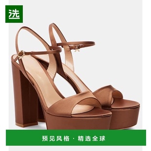 crêpe 香港直邮Gianvito 女士 吉安维托·罗西 绸缎防水台 Rossi