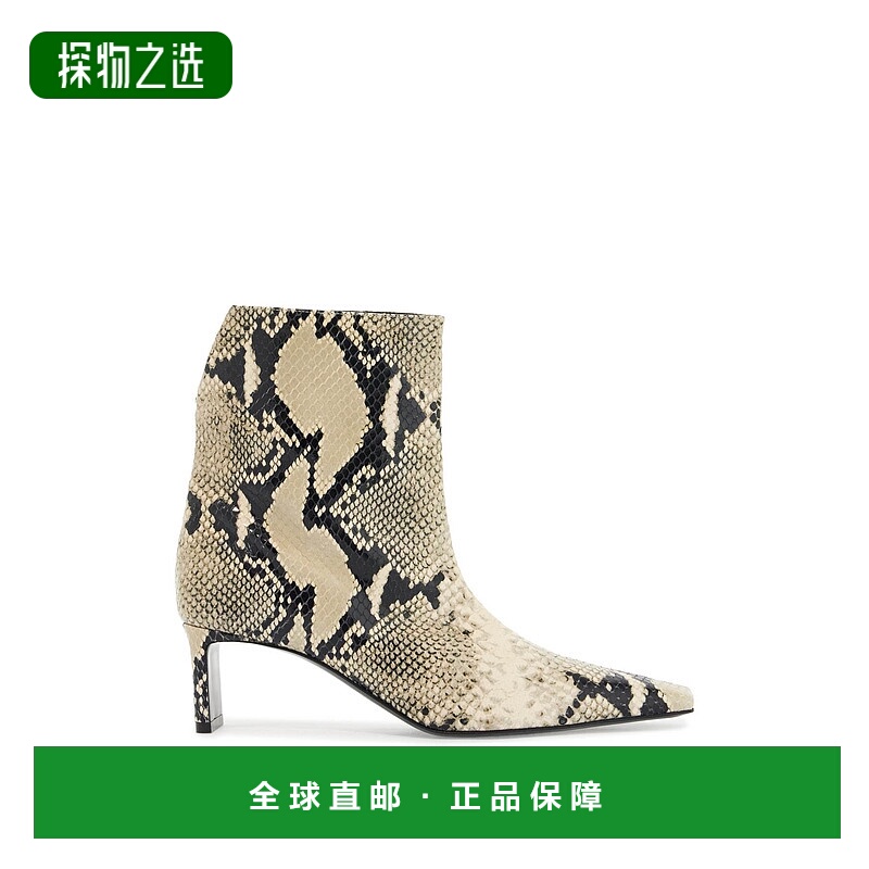 香港直邮KHAITE 女士 方头短筒靴 F1100803 black黑色 舒适时尚