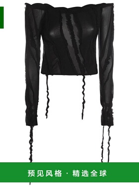 香港直邮Blumarine 蓝色情人 女士 露肩半透明上衣 A522C385A女装