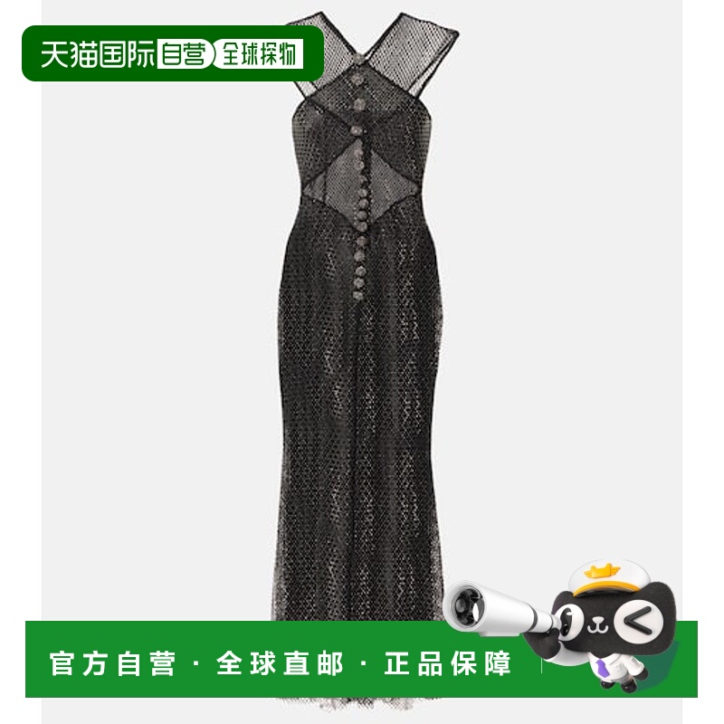 1h可退 香港直邮Self-Portrait 女士 精饰网眼长款连衣裙