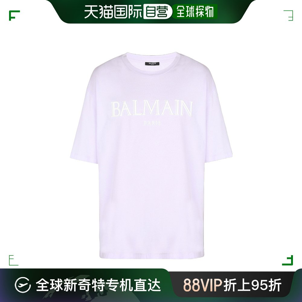 香港直邮Balmain 橡胶 Roman Balmain 徽标 T 恤 AH0EG000BC27 男装 T恤 原图主图