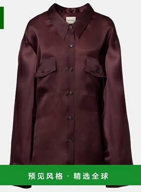 1h可退 香港直邮KHAITE 女士 Matteo 真丝衬衫 red红色 舒适时尚