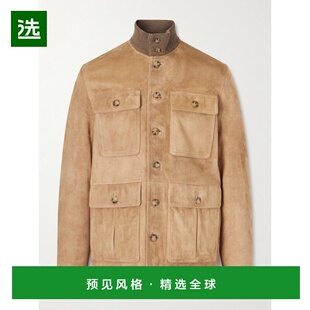 1h可退 香港直邮VALSTAR 男士 Brera 带里衬绒面革军装夹克 407AI