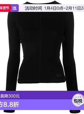 1h可退 香港直邮Y-3 女士 棉针织上衣 HY1251 black黑色 舒适时尚