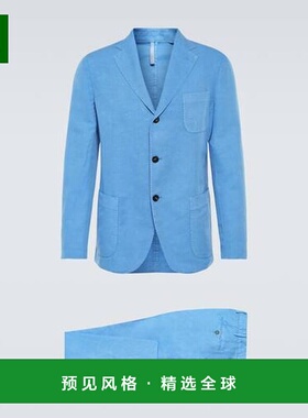 1h可退 香港直邮Slowear 男士 麻纤维棉质套装 blue蓝色 舒适时尚