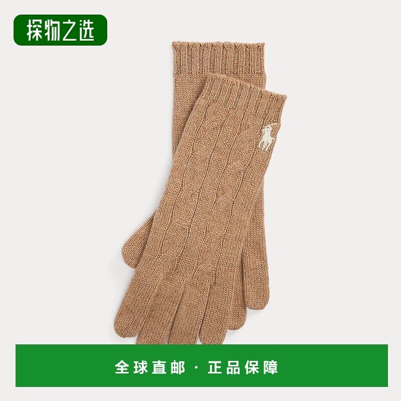 欧洲直邮RalphLauren拉夫劳伦 Polo绞花针织羊毛羊绒手套