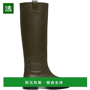 香港直邮aeyde 女士 卡其色 Henry Leather 高筒靴 A11KB02410020