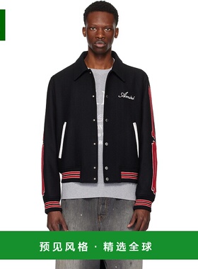 1h可退 香港直邮AMIRI 男士 黑色 Bones 棒球夹克 AMOUVY1009针织