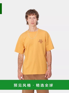 欧洲直邮Carhartt Wip 男士黄色棉短袖T恤针织