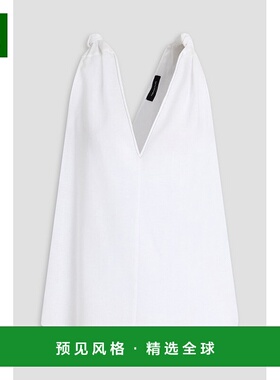 1h可退 香港直邮Fabiana Filippi 女士 串珠精饰打结亚麻上衣 TPD