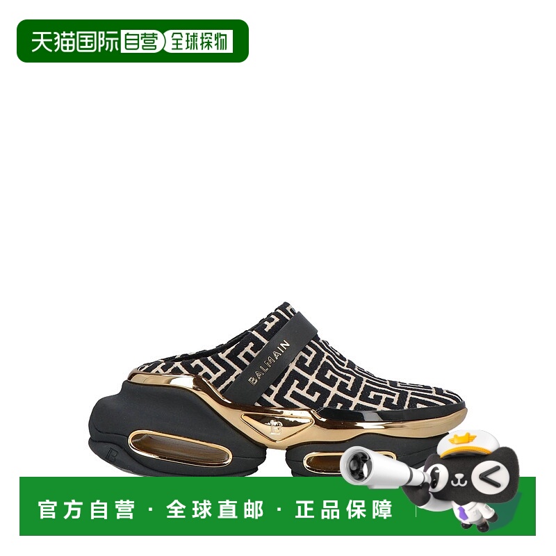1h可退 香港直邮Balmain 巴尔曼 女士 Mules 木屐 black黑色 舒适