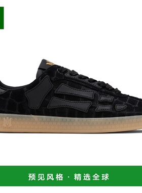 香港直邮AMIRI 男士 黑色 Croc Debossed Pacific Bones 运动鞋 A