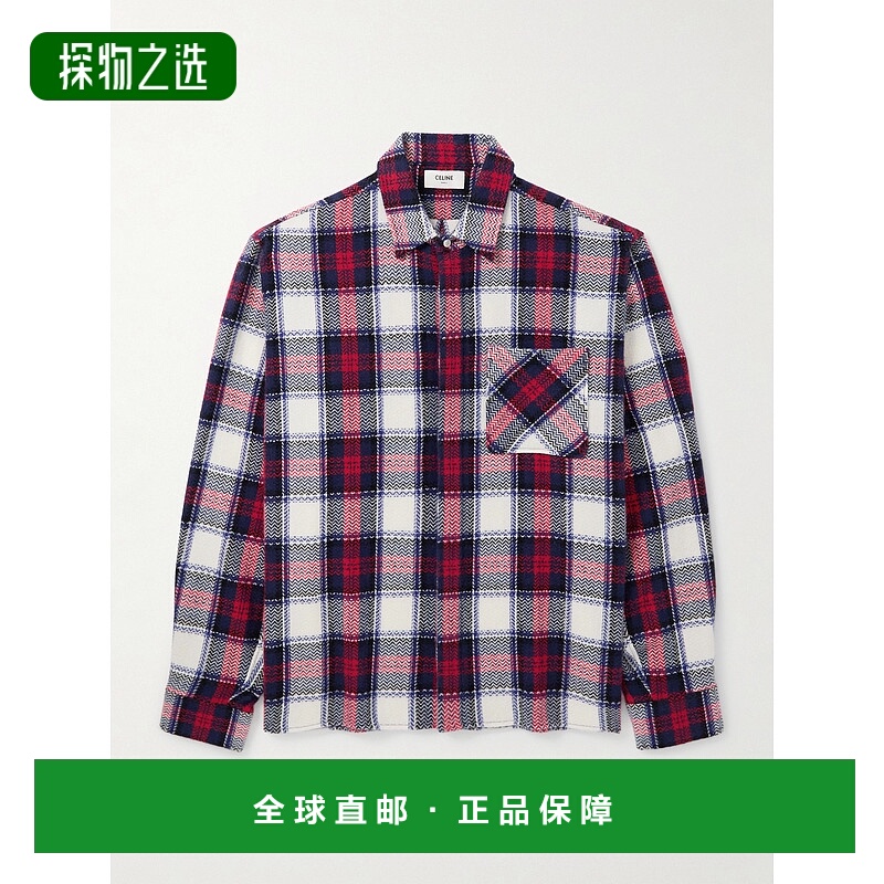 香港直邮Celine 思琳 男士 格纹羊绒衬衫式衬衫 RC0B01903