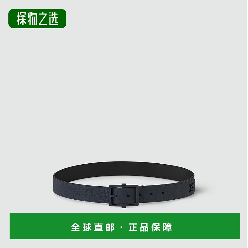 自营1h可退 欧洲直邮LV/路易威登 男士墨蓝色皮革腰带新款皮带