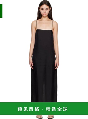 1h可退 香港直邮ST.AGNI 女士 黑色 90s Silk Twill 吊带裙 R2690
