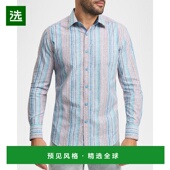 美国直邮 衬衫 robert 1h可退 graham 男士 牛仔条纹长袖 潮流时