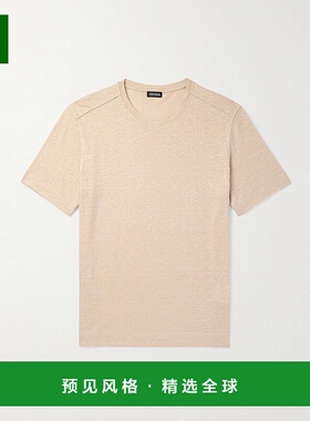 香港直邮1h可退 Zegna 杰尼亚 男士 亚麻针织T恤 RUD376A7D783N03