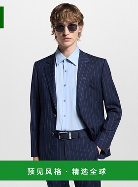 1h可退 欧洲直邮LV路易威登 Pont Neuf系列男士藏青色小牛皮压纹3