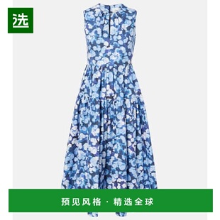 1h可退 香港直邮Erdem 女士 花朵装饰荷叶边棉质酒会礼服