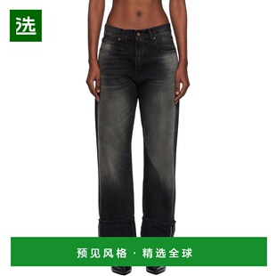 1h可退 香港直邮R13 女士 黑色 Cuffed Boyfriend 牛仔裤 R13WD19