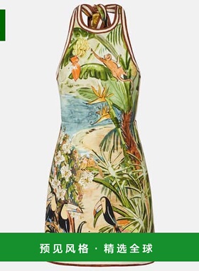 1h可退 香港直邮ALÉMAIS 女士 Toucan Tango 印花棉质迷你连衣裙