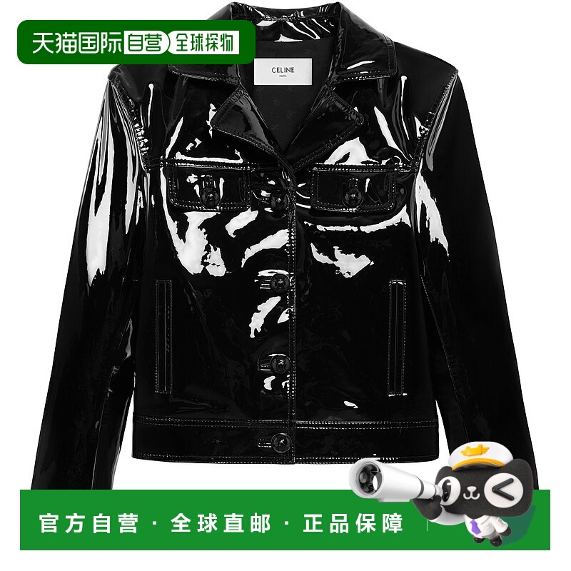 1h可退 香港直邮Celine 思琳 女士 漆面羊皮革直筒合身束腰夹克 A