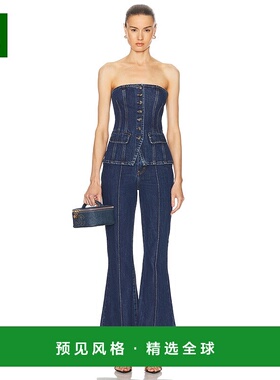 1h可退 香港直邮Self-Portrait 女士 牛仔抹胸连衣裤 PF24804JSBL