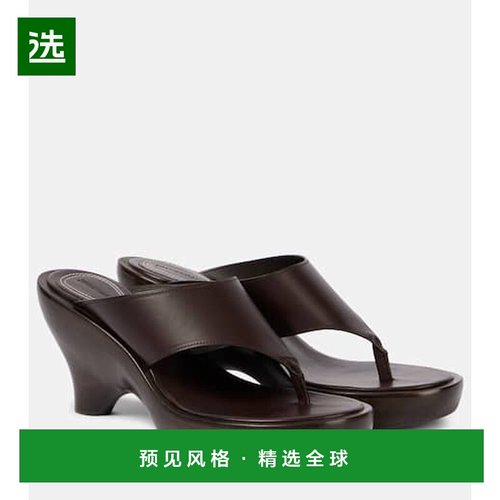 1h可退 香港直邮ZIMMERMANN 女士 Wild 95 皮质坡跟凉拖凉鞋