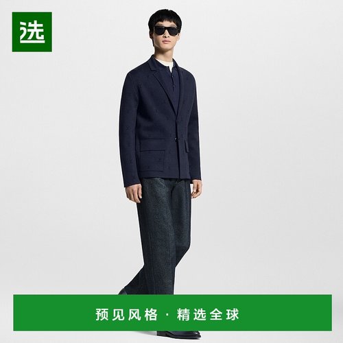 1h可退 欧洲直邮LV路易威登 Sorbonne系列男士藏青色小牛皮logo标