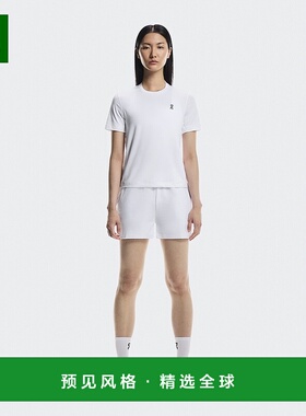 欧洲直邮On/昂跑 Courtside系列女士白色再生聚酯纤维标logo短裤