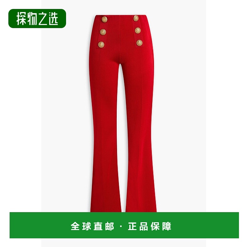 香港直邮Balmain 巴尔曼 女士 针织喇叭长裤 BF1PO121KB41