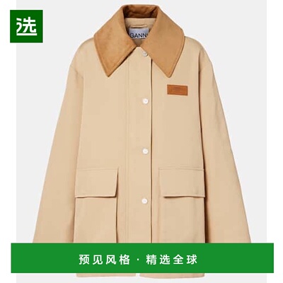 1h可退 香港直邮GANNI 甘尼 女士 斜纹布夹克 beige米色 舒适时尚