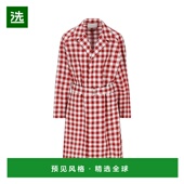 香港直邮Prada 普拉达 男士 1h可退 格紋印花束帶大衣 SGC215S231