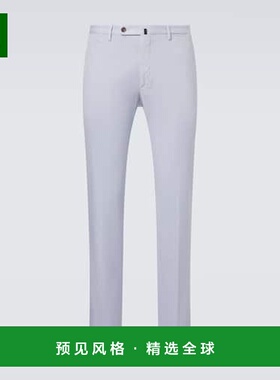 1h可退 香港直邮Slowear 男士 棉质真丝修身长裤 blue蓝色 舒适时
