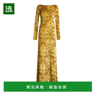 1h可退 香港直邮Etro 艾特罗 女士 印花针织长款连衣裙 yellow黄