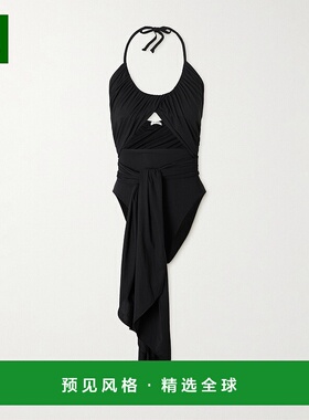 1h可退 香港直邮Alaïa 女士 挂脖垂褶泳衣 AA9W0076J040B