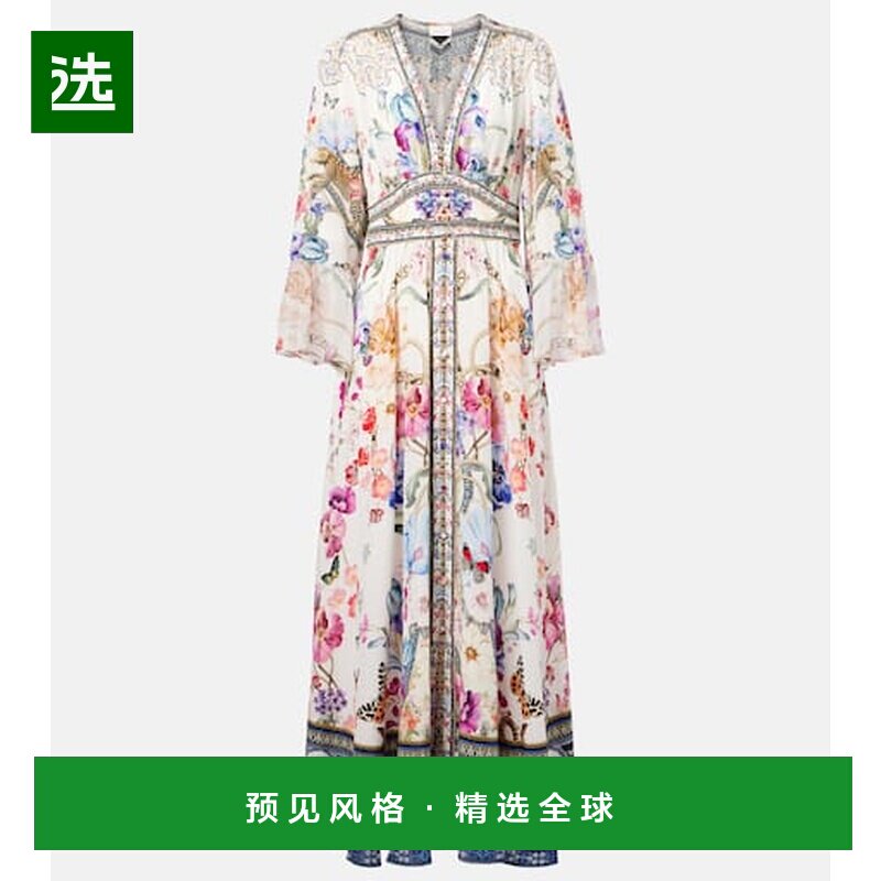 1h可退 香港直邮camilla and marc 女士 水晶装饰真丝长款连衣裙
