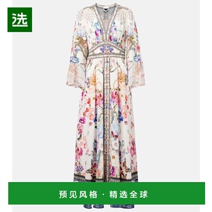 1h可退 香港直邮camilla and marc 女士 水晶装饰真丝长款连衣裙