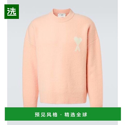 1h可退 香港直邮Ami Paris 男士 Ami de Cœur 羊驼毛羊毛混纺毛衣